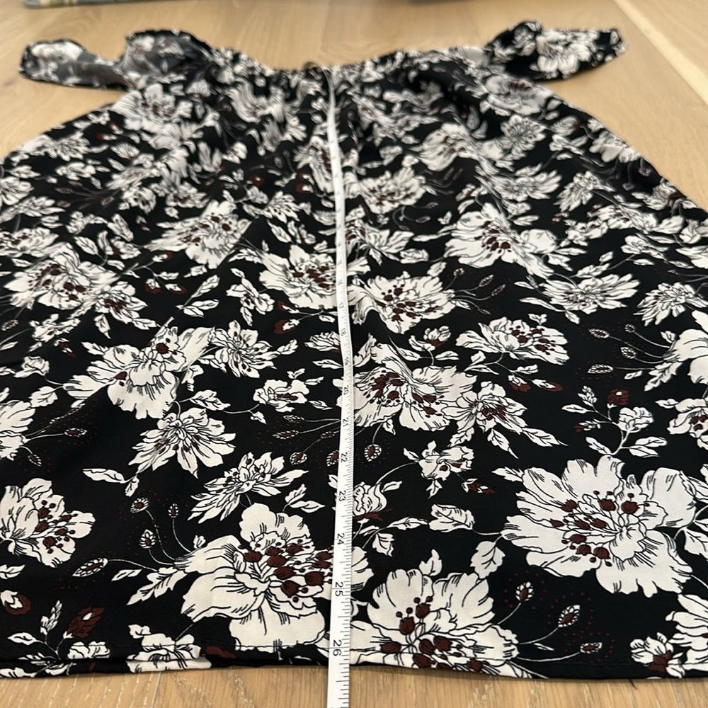 Fabrik Women’s Off The Shoulder Black Floral Mini Dress Flowery Babydoll Small - Picture 12 of 13